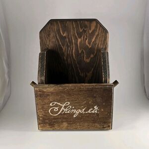 vintage wall-mounted wooden organizer Things etc mail salt box primitive folk